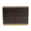 Baxton Studio Cormac Modern & Contemporary Espresso Brown Finished Wood and Gold Metal 8-Drawer Dresser 203-12604
